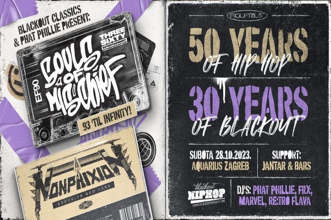 Proslava 50 godina Hip Hopa i 30 godina Blackouta uz američke legende Souls Of Mischief i Non Phixion