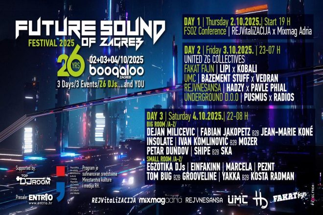 Future Sound Of Zagreb 2025, od 02. do 04.10, u klubu Boogaloo
