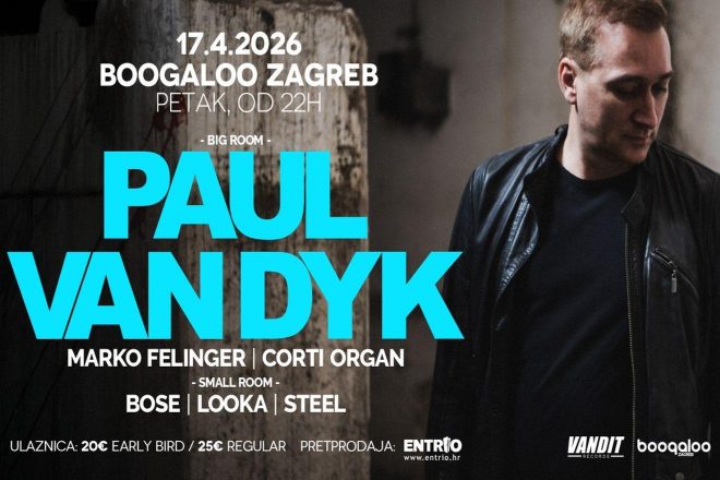 Paul van Dyk stiže u Boogaloo, u petak, 17.04.